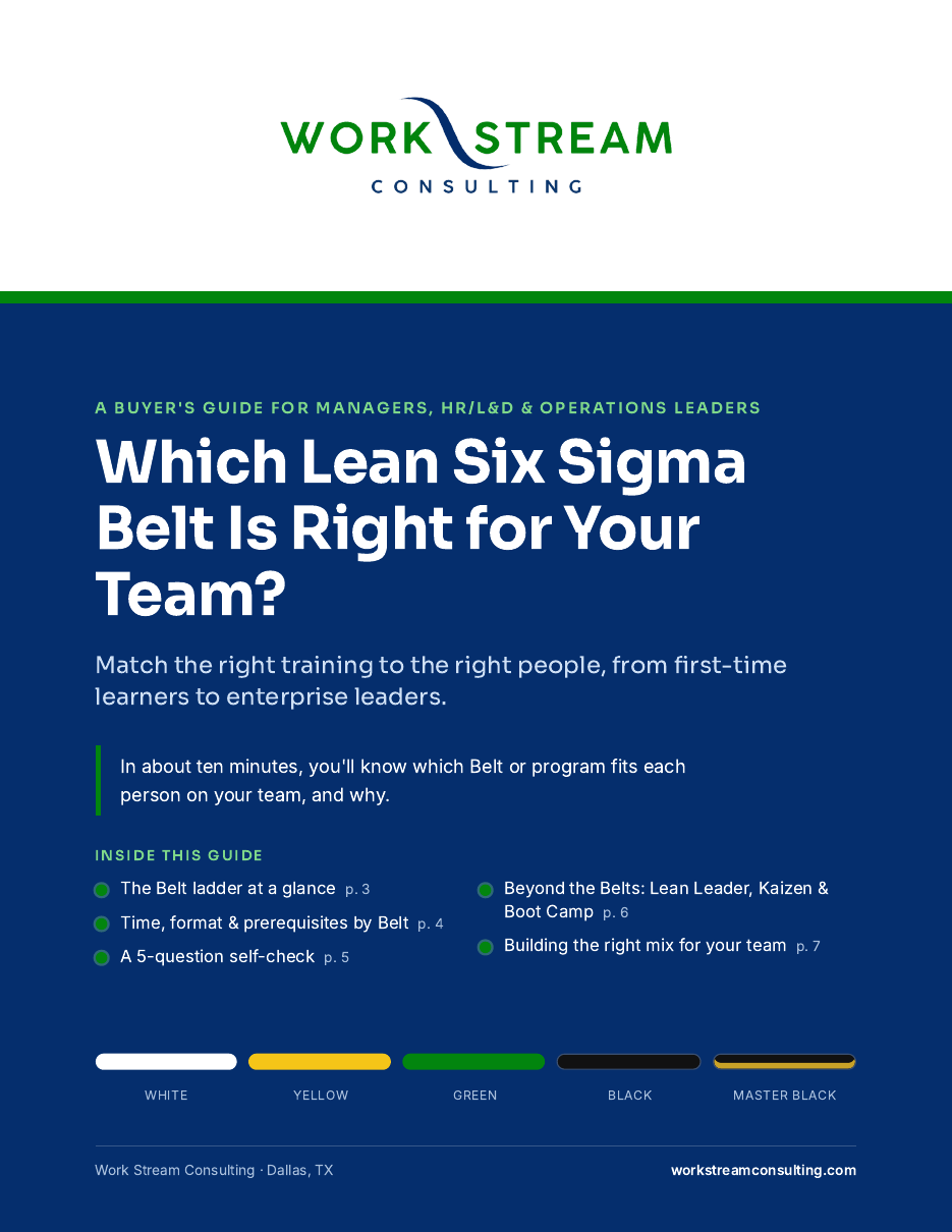 Cover of the guide Which Lean Six Sigma Belt Is Right for Your Team?